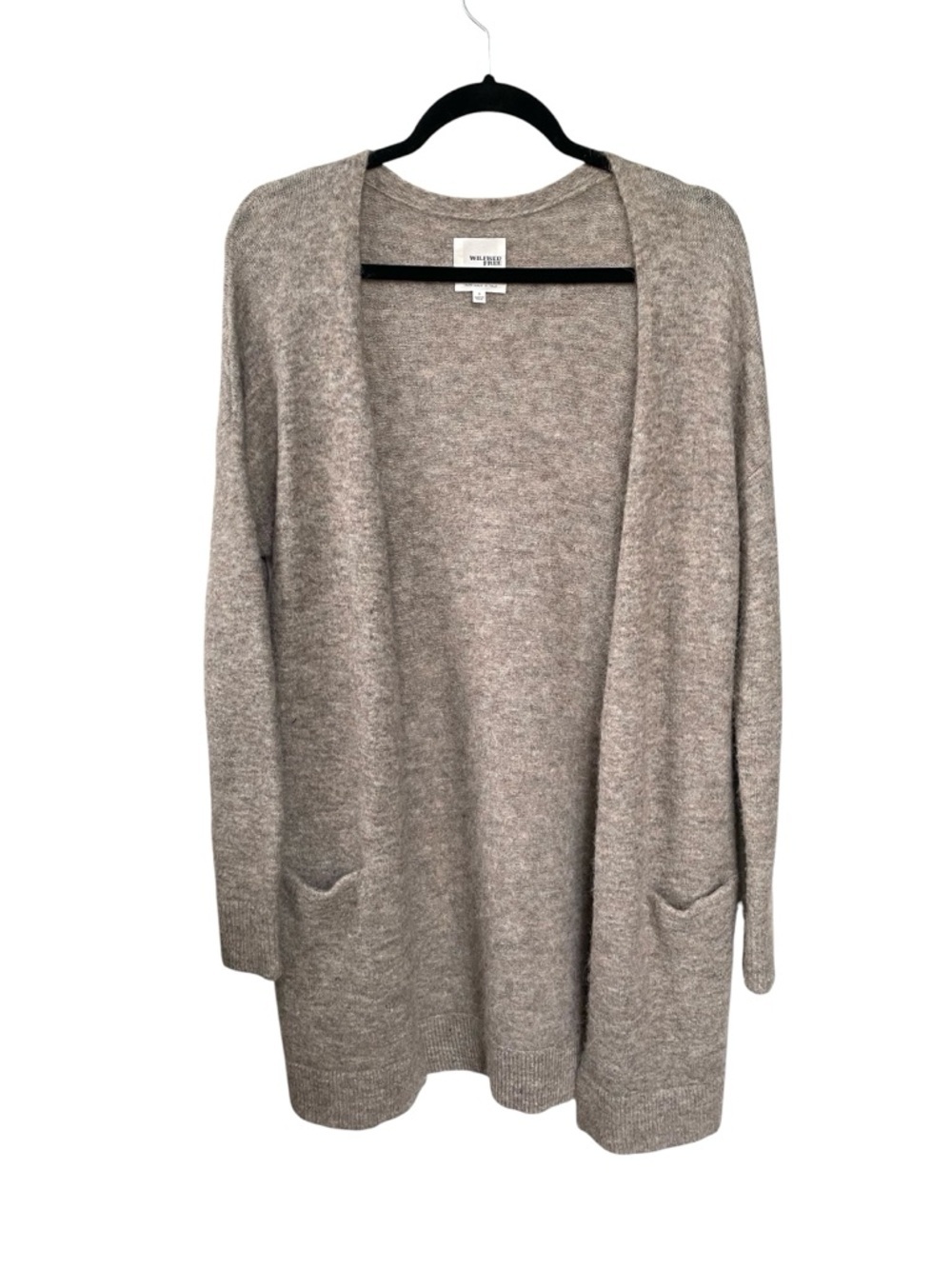 Aritzia Wilfred Free Aronson Taupe Open-Front Knit Long Cardigan Wool Alpaca  S